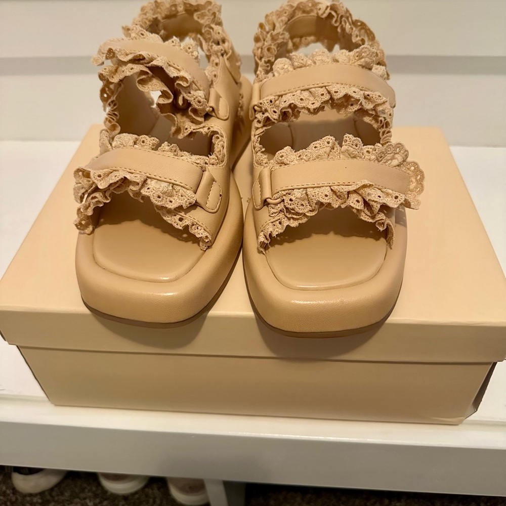 Loeffler Randall Blaise Eyelet Strap Sandals